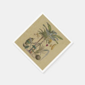 Palm Antique Tropical Frucht Botanische Kunst Serviette (Ecke)
