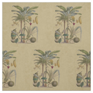 Palm Antique Tropical Frucht Botanische Kunst Stoff