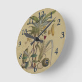 Palm Antique Tropical Fruit Botanical Art Runde Wanduhr (Winkel)