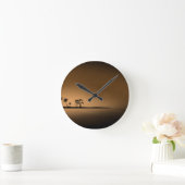 Palm-Baum-Insel-Sonnenuntergang1432 GOLDEN PALM IS Runde Wanduhr (Zuhause)