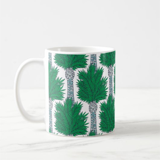 Palm Baum nahtloses Muster. Kaffeetasse (Links)
