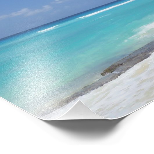 Palm-Baum-Strandkaribie Fotodruck (Ecke)