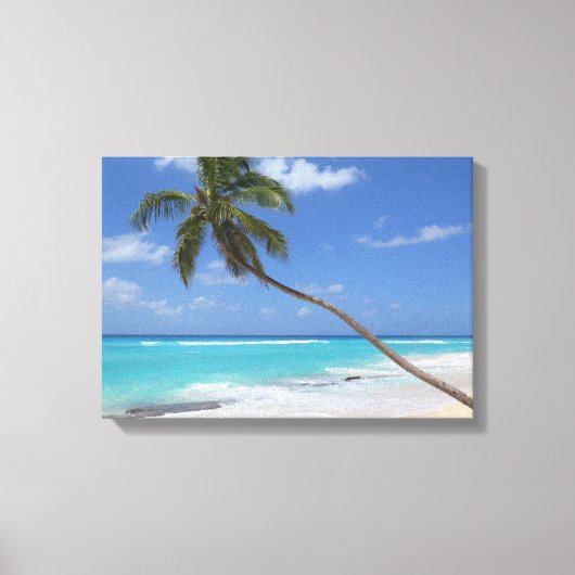 Palm-Baum-Strandkaribie Leinwanddruck (Vorderseite)