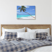 Palm-Baum-Strandkaribie Leinwanddruck (Insitu (Schlafzimmer))