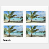 Palm-Baum und Rechteck-Aufkleber für das Überwasse Rechteckiger Aufkleber (Blatt)