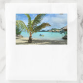 Palm-Baum und Rechteck-Aufkleber für das Überwasse Rechteckiger Aufkleber (Tasche)