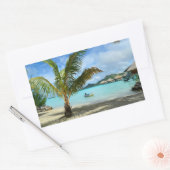 Palm-Baum und Rechteck-Aufkleber für das Überwasse Rechteckiger Aufkleber (Umschlag)