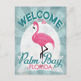 Palm Bay Florida Rosa Flamingo Retro Postkarte