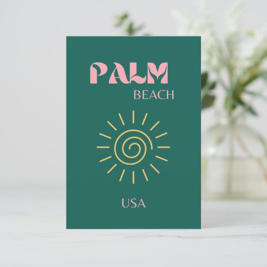 Palm Beach, Art der Reise Dankeskarte (Stehend Vorderseite)