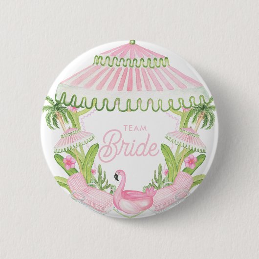 Palm Beach Cabana Bach Club | Team Braut Button (Vorderseite)