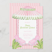 Palm Beach Cabana Bachelorette Weekend Einladung (Vorne/Hinten)