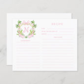 Palm Beach Cabana Crest Monogram  Recipe Card (Vorne/Hinten)