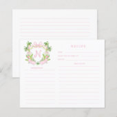 Palm Beach Cabana Crest Monogram Rezeptkarte (Vorne/Hinten)