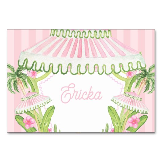 Palm Beach Cabana Platzkarte Tischnummer (Vorderseite)