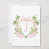 Palm Beach Cabana | Spill the Tea Bridal Shower Einladung (Rückseite)