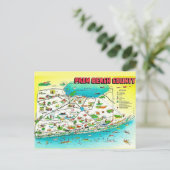 Palm Beach County Karte Postkarte (Stehend Vorderseite)