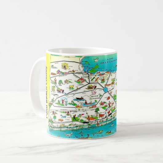 Palm Beach County Karte Tasse (Vorderseite Links)