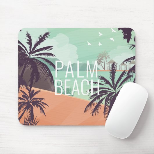 Palm Beach Ferienanlage in sanften Farben Mousepad (Mit Mouse)