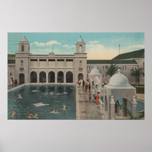 Palm Beach, FL - Ansicht im Freiendes Pools u. des Poster