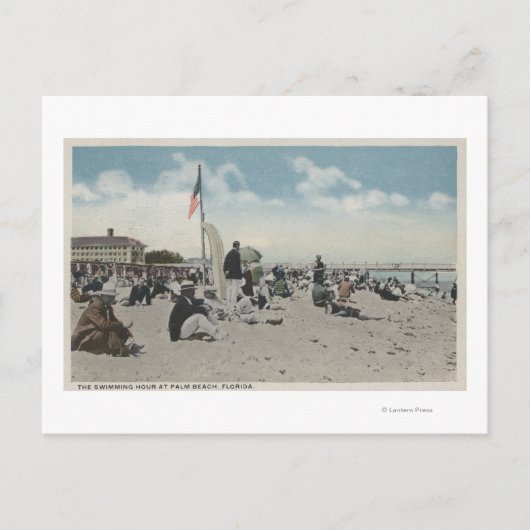 Palm Beach, FL - Die Schwimm-Stunde Postkarte (Vorderseite)