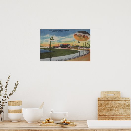 Palm Beach, FL - Kennel Club, Dog Racing Track Poster (Küche)