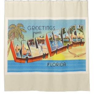 Palm Beach Florida alte Vintage Reise-Andenken Duschvorhang