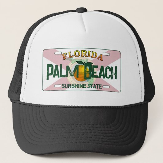 Palm Beach Florida Kennzeichen Truckerkappe (Vorderseite)