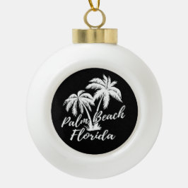 Palm Beach Florida Palm Tree Beach Keramik Kugel-Ornament