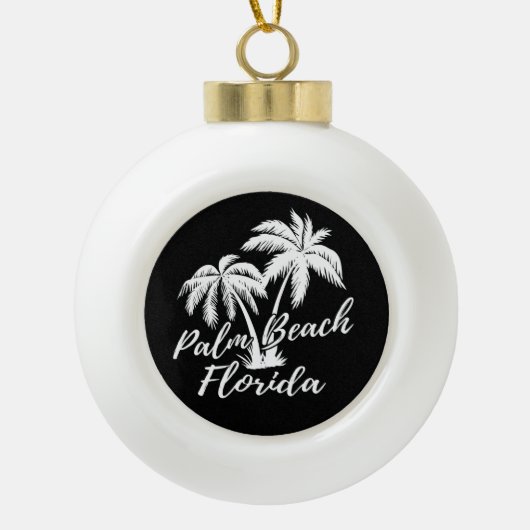 Palm Beach Florida Palm Tree Beach Keramik Kugel-Ornament (Vorderseite)