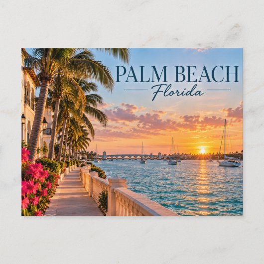 Palm Beach Florida Postkarte (Vorderseite)