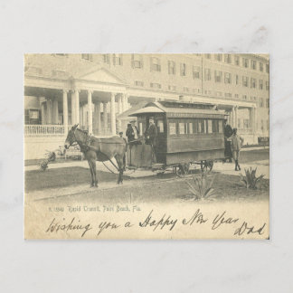 Palm Beach, Florida Resort und Eselstraßenbahn 190 Postkarte