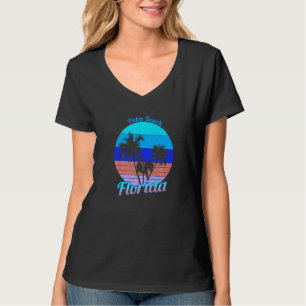 Palm Beach Florida Retro Tropische Palmen Urlaub T-Shirt