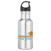 Palm Beach Florida Sun Palm Trees Edelstahlflasche (Vorderseite)