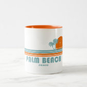 Palm Beach Florida Sun Palm Trees Zweifarbige Tasse (Mittel)