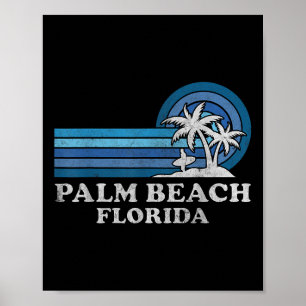 Palm Beach Florida Vintage Familien Sommerurlaub Poster
