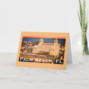 Palm Beach, Florida - Vintage Skyline-Foto Karte