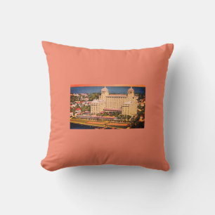 Palm Beach, Florida - Vintage Skyline-Foto Kissen