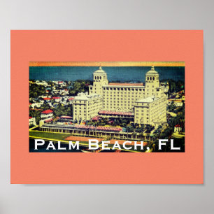Palm Beach, Florida - Vintage Skyline-Foto Poster