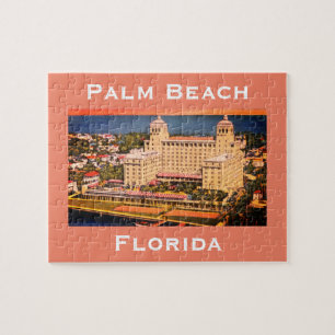 Palm Beach, Florida - Vintage Skyline-Foto Puzzle
