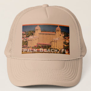 Palm Beach, Florida - Vintage Skyline-Foto Truckerkappe