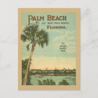 Palm Beach Florida Vintage Tourismus Postkarte