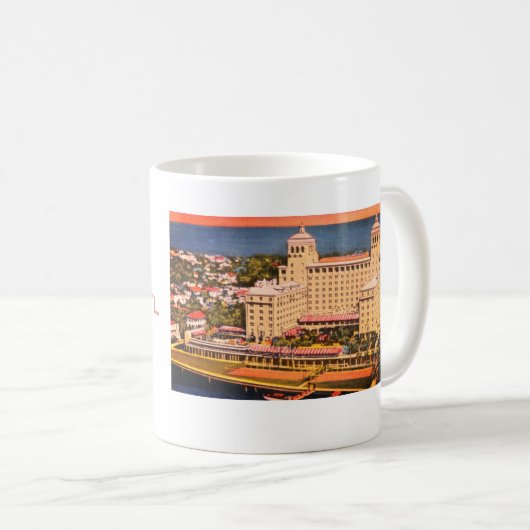 Palm Beach, Florida - Vintages Skyline-Foto Kaffeetasse (VorderseiteRechts)
