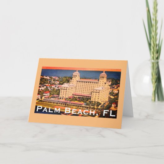 Palm Beach, Florida - Vintages Skyline-Foto Karte (Vorderseite)