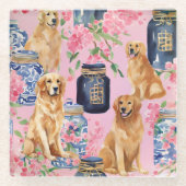 Palm Beach Golden Retrievers Ginger Jar Glasuntersetzer (Vorderseite)