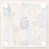 Palm Beach Golden Retrievers Ginger Jar Glasuntersetzer (Rückseite)