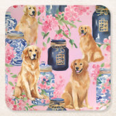 Palm Beach Golden Retrievers Ginger Jar Rechteckiger Pappuntersetzer (Vorderseite)