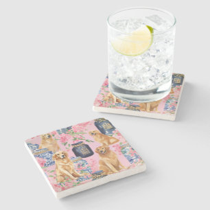 Palm Beach Golden Retrievers Ginger Jar Steinuntersetzer