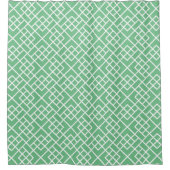 Palm Beach Green Geometric Bamboo Lattice Muster Duschvorhang (Vorderseite)