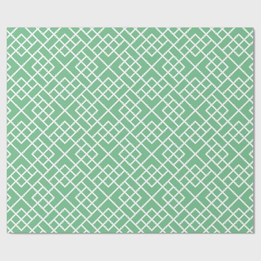 Palm Beach Green Geometric Bamboo Lattice Muster Geschenkpapier (Flach)