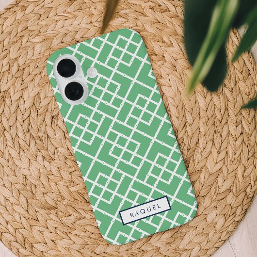 Palm Beach Green Geometric Bamboo Muster Case-Mate iPhone Hülle